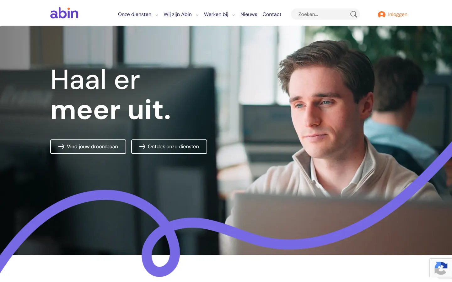 Website van Abin, accountants en advies