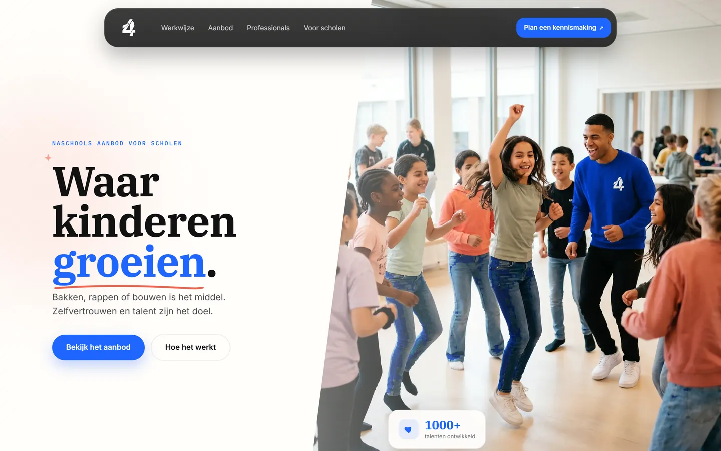 Website van Ment4l voor scholen, zorg en onderwijs